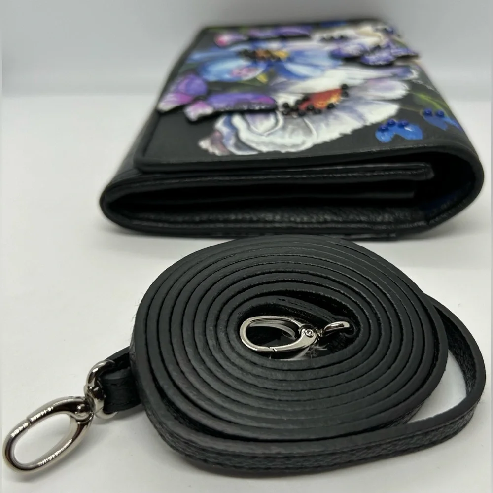 Brighton Noir Jardin Rockmore Convertible Wallet Clutch Crossbody Handbag, EUC. - Picture 3 of 6